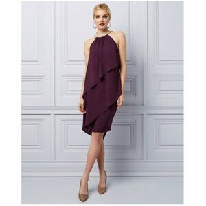 Women Le Chateau Halter Tiered Ruffle Cocktail Dress XXL